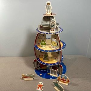 Wooden Rocket Tower Playset